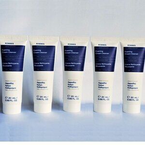 Lot of 5 Korres GREEK YOGHURT Foaming Cream Cleanser Travel Size 0.68oz SEALED